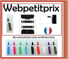 2 BOUCHON DE PROTECTION-NOIR TRANSPARENT - IPHONE 3 GS / 4/ 4S/ IPAD/ IPOD-NEUF 