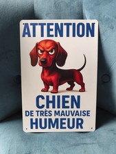Plaque métal humour chien