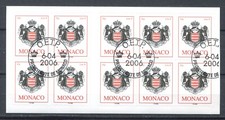 Monaco 2006 • Iv# 2535A  coat of arms  booklet 10 self-adhesive FD used/(SU-9164