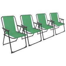 4x Noir Mat/Vert Chaise de