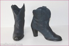 PASTELLE Bottines Boots Cuir Carioca Bleu Nuit T 40 BE