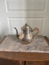 Ancien Théière Métal Argenté Art Déco