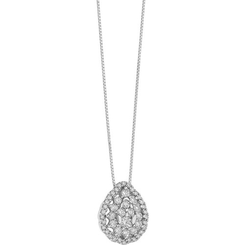 Collier blanc avec - collier, or