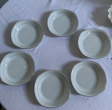 6 Petites Assiettes Creuses Porcelaine Ph Deshoulieres Limoges Bordure Dorée