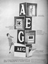 PUBLICITÉ 1968 AEG RÉFRIGÉRATEUR CUISINIÈRE ÉLECTRIQUE MACHINE À VAISSELLE