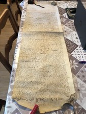 ancien rouleau de   parchemin manuscrit Principauté d Orange 1585