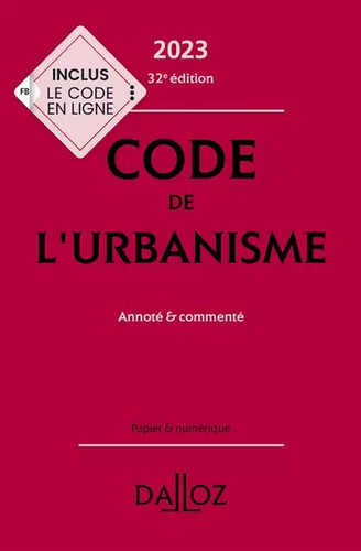 Code urbanisme 2023 - de, l'urbanisme