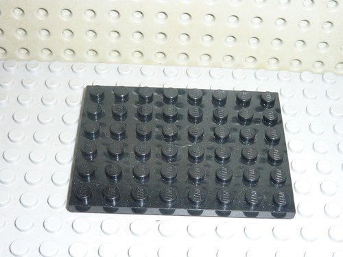 Plaque lego black plate 6x8 - black,