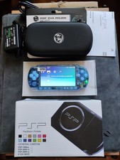 Sony Psp 3000 Bleu Transparent Custom 128gb 128 Jeux Psp Et Plein De Jeux Rétro