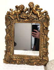 miroir mural ancien doré ange