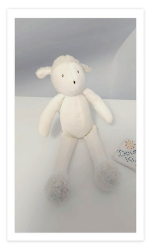Peluche doudou mouton blanc - mouton,