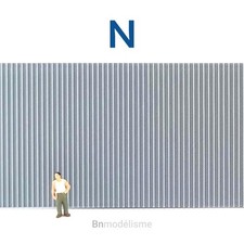 N 1/160 Mur en Bardage Tôle Ondulée, Décor Maquette Entrepôt Usine Train 1:160