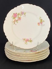 HAVILAND: 6 assiettes plates en porcelaine de Limoges signées ! L3