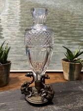 Vase Cristal Taille & Bronze