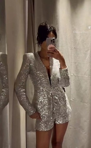 Zara veste blazer argentée - zara,