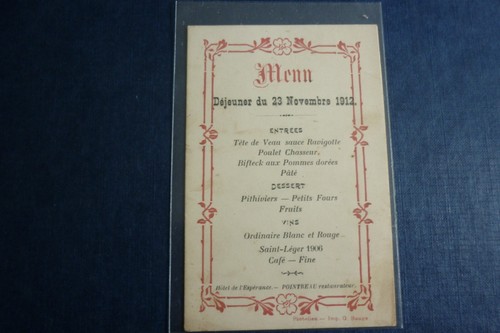 Ancien menu 23 novembre - ,