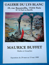 BUFFET Maurice Affiche originale 1989 Paris Réalité poétique Les Sables-d'Olonne