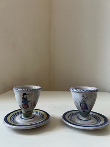 Anciens coquetiers faïence - coquetiers,
