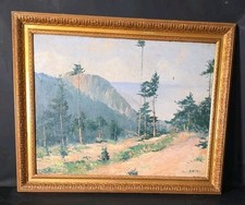 Tableau huile montagnes bord de mer signé André KAUFFER (1893-1977)