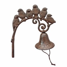 cloche de jardin avec des oiseaux en fonte 