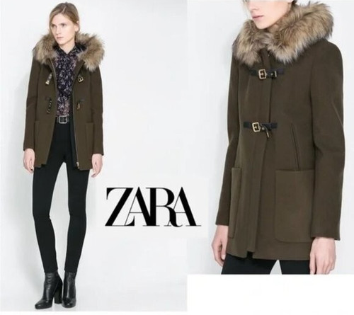 Zara womens brown wool - zara, wool-blend
