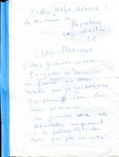 TERECHKOVITCH : LETTRE AUTOGRAPHE SIGNÉE