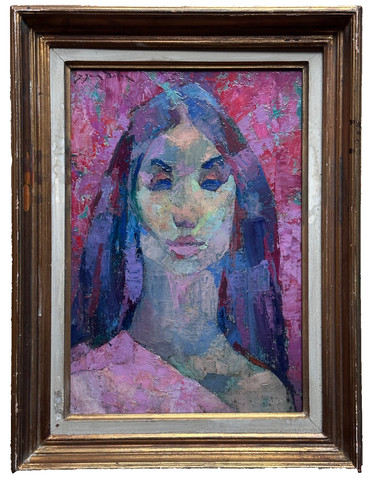 Tableau ancien portrait jeune - ancien,