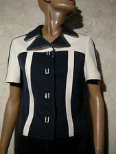 CHIC VINTAGE BLOUSON TOP JERSEY 1960 VTG JACKET 1960's MOD TWIGGY SCOOTER (36/38