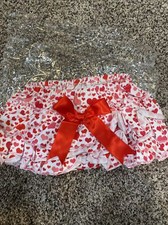 Baby Toddler Girls Stripe Heart ❤️ Ruffle Bloomer Diaper Cover Size 12 Month-3T