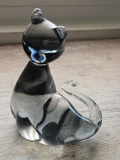 Sculpture figurine de CHAT en verre de Murano Italie V. Nason ?