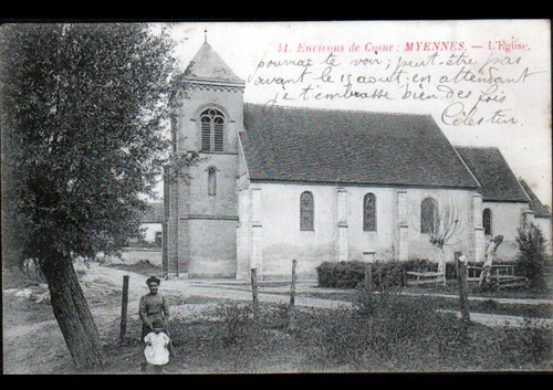 Myennes eglise animée en - (58),