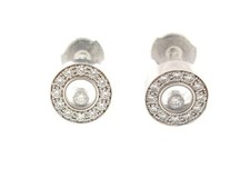 BOUCLES D'OREILLES CHOPARD HAPPY DIAMONDS ICONS 833087 OR BLANC & DIAMANTS 6070€