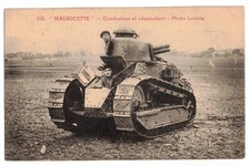 WWI France tank panzer char FT-17 Renault driver detail - photo postcard