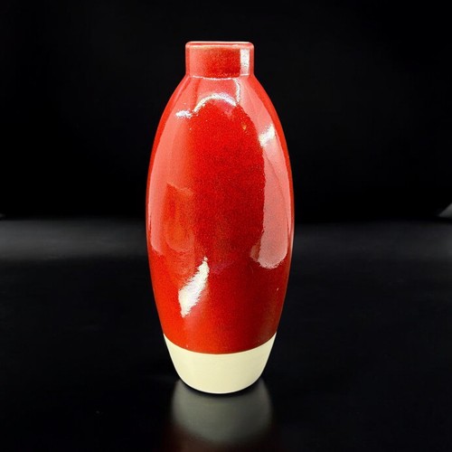 Vase grès émaillé rouge - en,