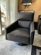 fauteuil relaxation cuir noir, tétière