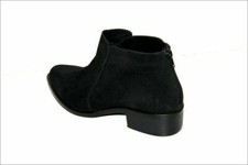 ANDRE Boots Daim Noir Doublées Cuir Zips Arrière Talon T 41 ETAT NEUF