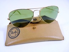 Vintage american pilot aviator B&L RAY BAN USA LIC 10K GO sunglasses green lens