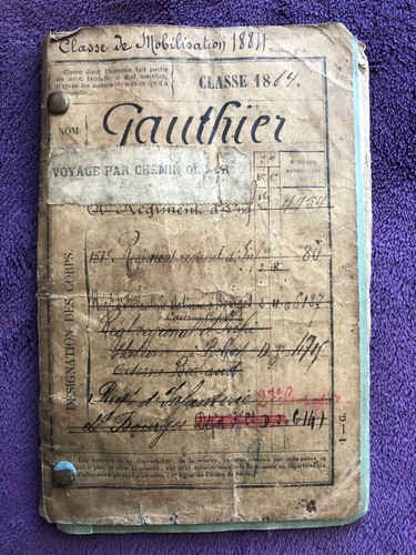 Livret matricule soldat - livret, d'un