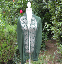 foulard  etole femme chic avec effet dentelle vert