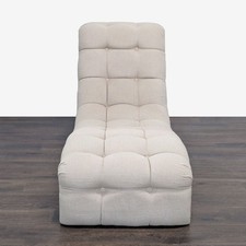 Beige Modern Tufted Chaise