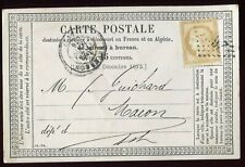 1876 TIMBRE CERES CPA CARTE POSTALE Guichard épicier à Macon 