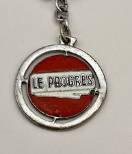 PORTE CLÉ - ÉMAILLÉ - LE PROGRÉS - Journal / Média - Vintage Keychain 1960s