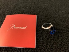 Bague bleu psydélic en cristal de Baccarat Taille 53