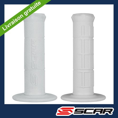 Poignee guidon blanche moto - poignee,
