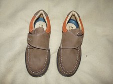 Chaussures en cuir type bateau à skratch marron garçon New Lander t 35 - neuf