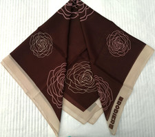Foulard vintage 70s marron et