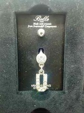Piercing de nombril avec cristal pierre Swarovski - lettre U