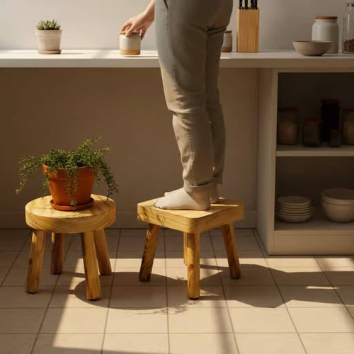 Tabouret bas bois - en, massif