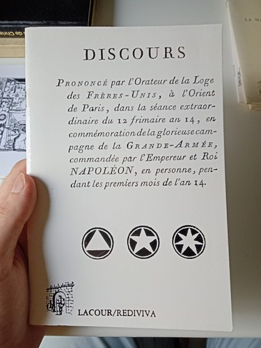 Discours maçonnique - , an