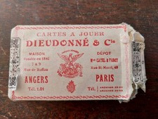 JEU DE CARTES ANCIEN POKER DANS SON PAQUET DIEUDONNE & CIE ANGER , VERS 1920 